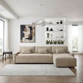 Cumulus Taupe 2-Piece Convertible RAF Sleeper Sectional by Homelegance at Eve Furniture