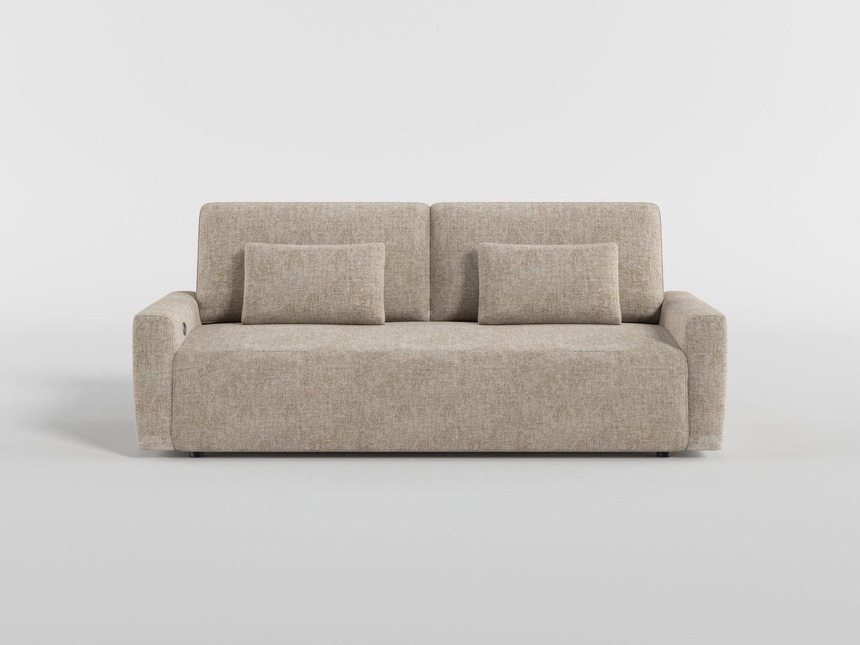 Cumulus Taupe Convertible Queen Sleeper Sofa with Charging Ports by Homelegance at Eve Furniture