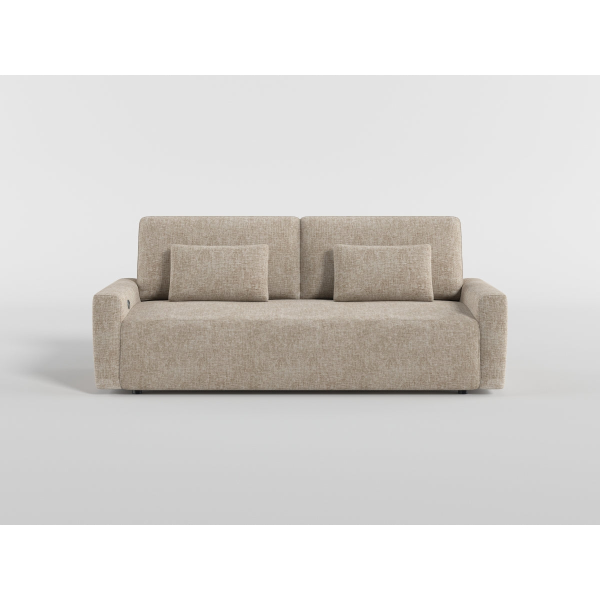 Cumulus Taupe Convertible Queen Sleeper Sofa with Charging Ports by Homelegance at Eve Furniture