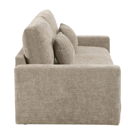 Cumulus Taupe Convertible Queen Sleeper Sofa with Charging Ports by Homelegance at Eve Furniture