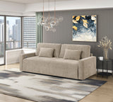 Cumulus Taupe Convertible Queen Sleeper Sofa with Charging Ports by Homelegance at Eve Furniture