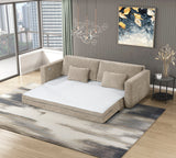 Cumulus Taupe Convertible Queen Sleeper Sofa with Charging Ports by Homelegance at Eve Furniture