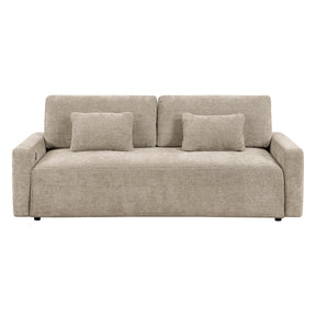 Cumulus Taupe Convertible Queen Sleeper Sofa with Charging Ports by Homelegance at Eve Furniture