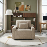 Cumulus Taupe Convertible Sleeper Chair with Charging Ports by Homelegance at Eve Furniture