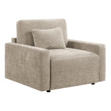 Cumulus Taupe Convertible Sleeper Chair with Charging Ports by Homelegance at Eve Furniture