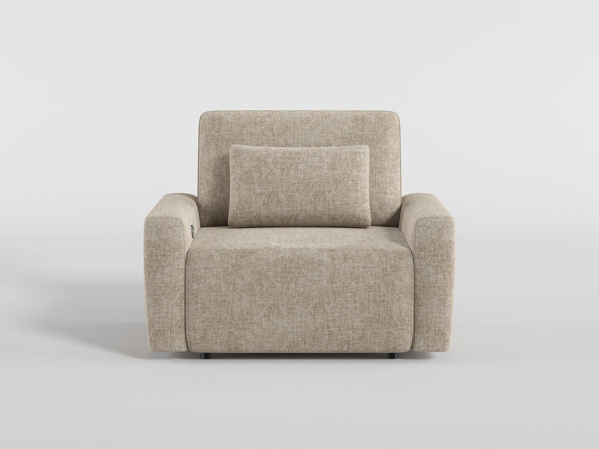 Cumulus Taupe Convertible Sleeper Chair with Charging Ports by Homelegance at Eve Furniture