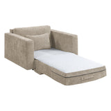 Cumulus Taupe Convertible Sleeper Chair with Charging Ports by Homelegance at Eve Furniture