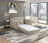 Cumulus Taupe Convertible Sleeper Chair with Charging Ports by Homelegance at Eve Furniture