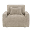 Cumulus Taupe Convertible Sleeper Chair with Charging Ports by Homelegance at Eve Furniture