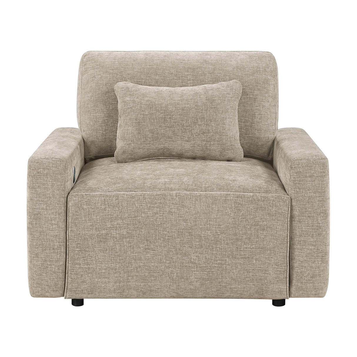 Cumulus Taupe Convertible Sleeper Chair with Charging Ports by Homelegance at Eve Furniture