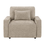 Cumulus Taupe Convertible Sleeper Chair with Charging Ports by Homelegance at Eve Furniture