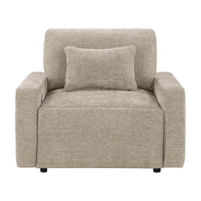 Cumulus Taupe Convertible Sleeper Chair with Charging Ports by Homelegance at Eve Furniture