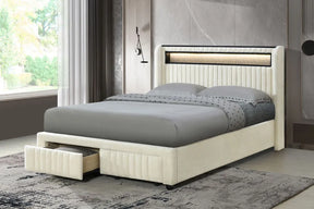 Cupid Beige Full Platform Bed With Storage Drawers by Happy Homes at Eve Furniture