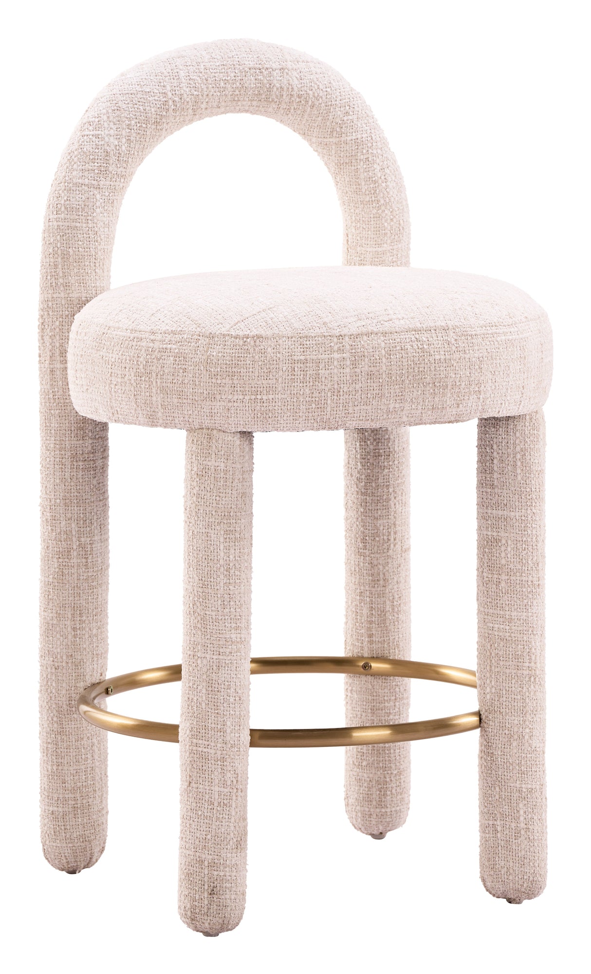 Curco Beige Counter Stool (Set of 2) by Zuomod at Eve Furniture