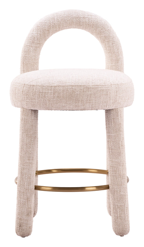 Curco Beige Counter Stool (Set of 2) by Zuomod at Eve Furniture
