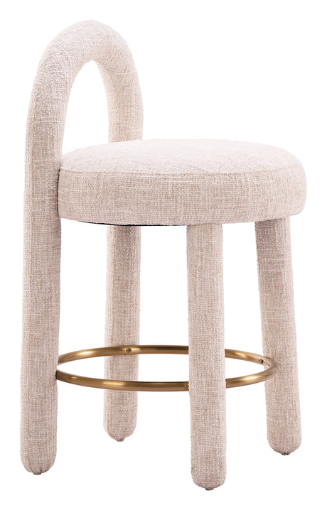 Curco Beige Counter Stool (Set of 2) by Zuomod at Eve Furniture