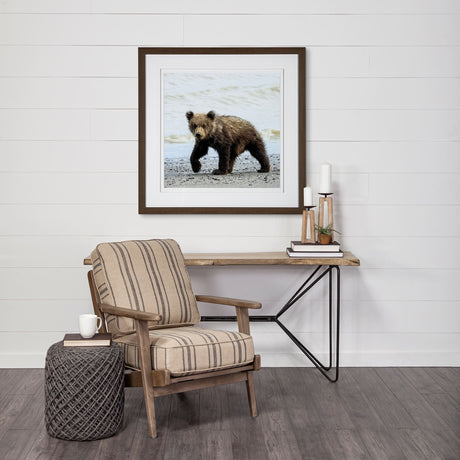 Curious Cub by Wink Gaines a Hand Embellished Textured Framed Art Photograph Matted under Glass by Mercana at Eve Furniture