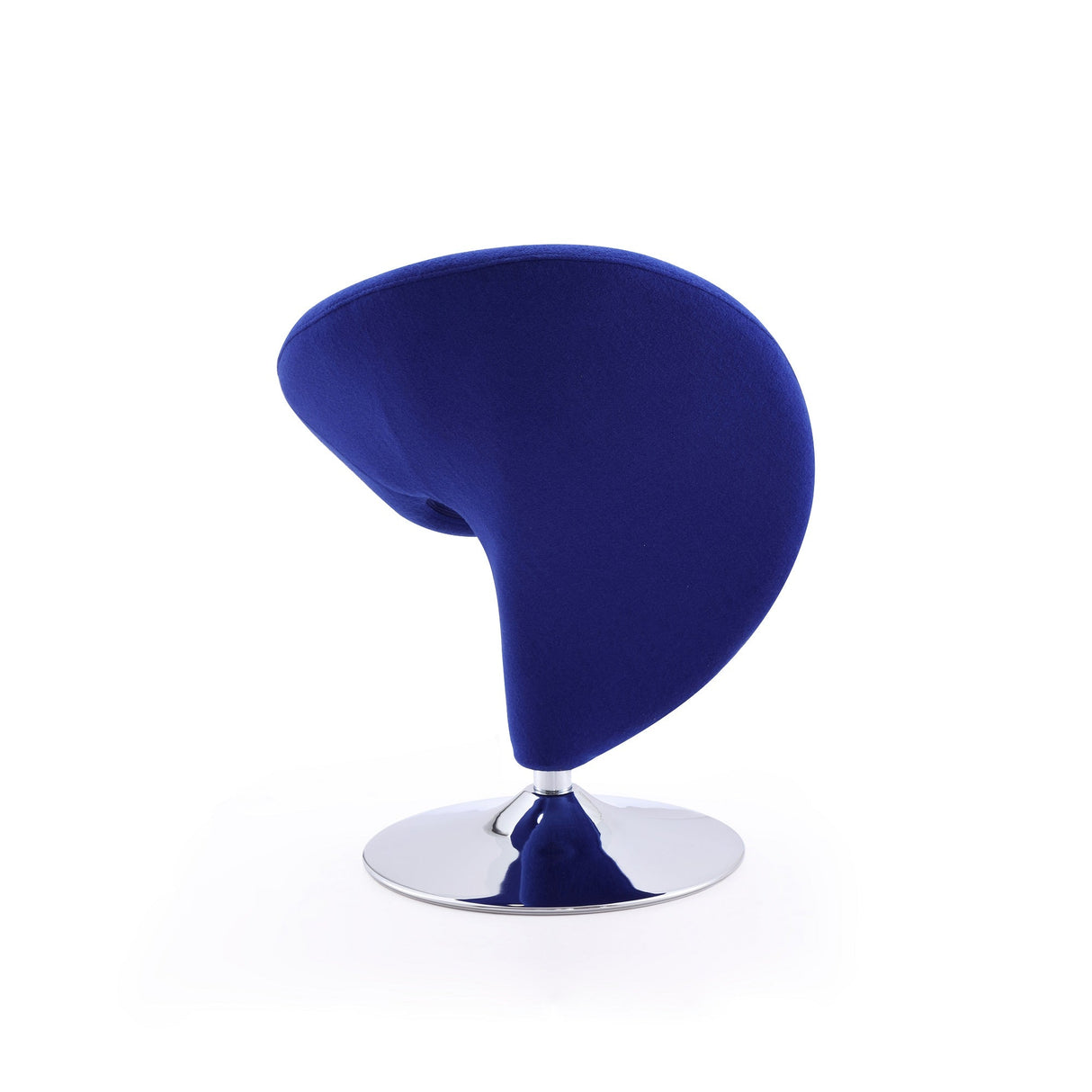 Curl Swivel Accent Chair in Blue and Polished Chrome (set of 2) by Manhattan Comfort at Eve Furniture