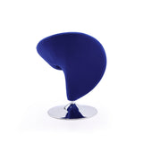 Curl Swivel Accent Chair in Blue and Polished Chrome (set of 2) by Manhattan Comfort at Eve Furniture