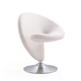 Curl Swivel Accent Chair in Cream and Polished Chrome (set of 2) by Manhattan Comfort at Eve Furniture