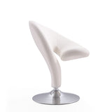 Curl Swivel Accent Chair in Cream and Polished Chrome (set of 2) by Manhattan Comfort at Eve Furniture