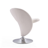 Curl Swivel Accent Chair in Cream and Polished Chrome (set of 2) by Manhattan Comfort at Eve Furniture