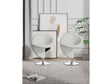Curl Swivel Accent Chair in Cream and Polished Chrome (set of 2) by Manhattan Comfort at Eve Furniture