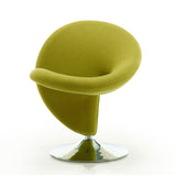 Curl Swivel Accent Chair in Green and Polished Chrome (set of 2) by Manhattan Comfort at Eve Furniture