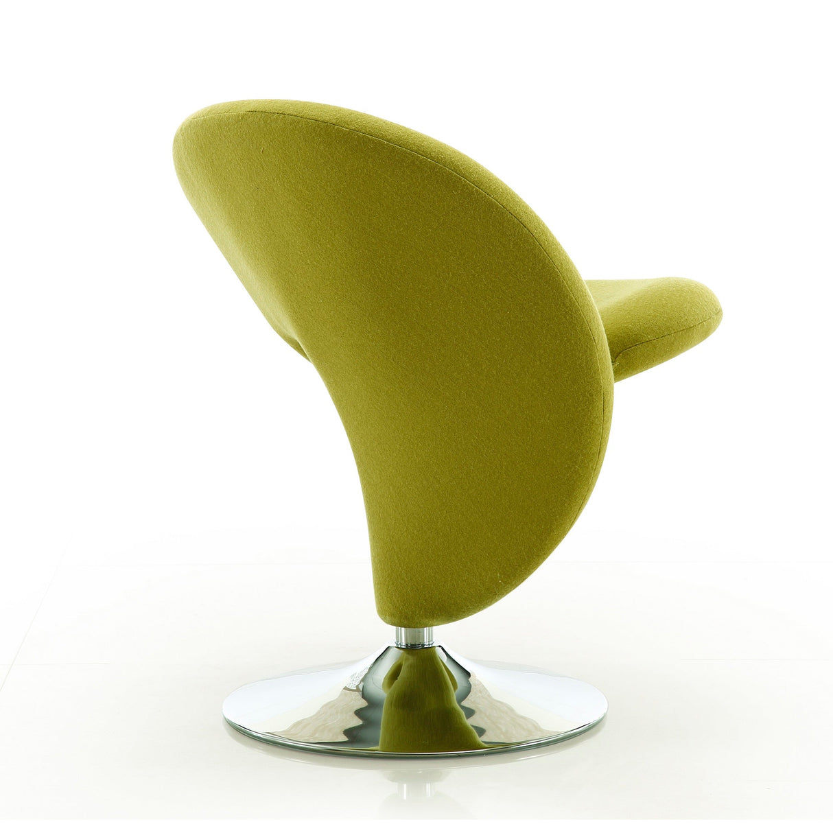 Curl Swivel Accent Chair in Green and Polished Chrome (set of 2) by Manhattan Comfort at Eve Furniture
