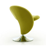 Curl Swivel Accent Chair in Green and Polished Chrome (set of 2) by Manhattan Comfort at Eve Furniture