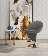 Curl Swivel Accent Chair in Grey and Polished Chrome by Manhattan Comfort at Eve Furniture