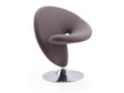 Curl Swivel Accent Chair in Grey and Polished Chrome by Manhattan Comfort at Eve Furniture