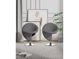 Curl Swivel Accent Chair in Grey and Polished Chrome (set of 2) by Manhattan Comfort at Eve Furniture