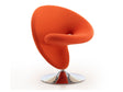 Curl Swivel Accent Chair in Orange and Polished Chrome by Manhattan Comfort at Eve Furniture