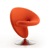 Curl Swivel Accent Chair in Orange and Polished Chrome (set of 2) by Manhattan Comfort at Eve Furniture