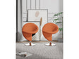 Curl Swivel Accent Chair in Orange and Polished Chrome (set of 2) by Manhattan Comfort at Eve Furniture
