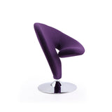 Curl Swivel Accent Chair in Purple and Polished Chrome (set of 2) by Manhattan Comfort at Eve Furniture