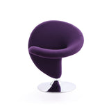 Curl Swivel Accent Chair in Purple and Polished Chrome (set of 2) by Manhattan Comfort at Eve Furniture