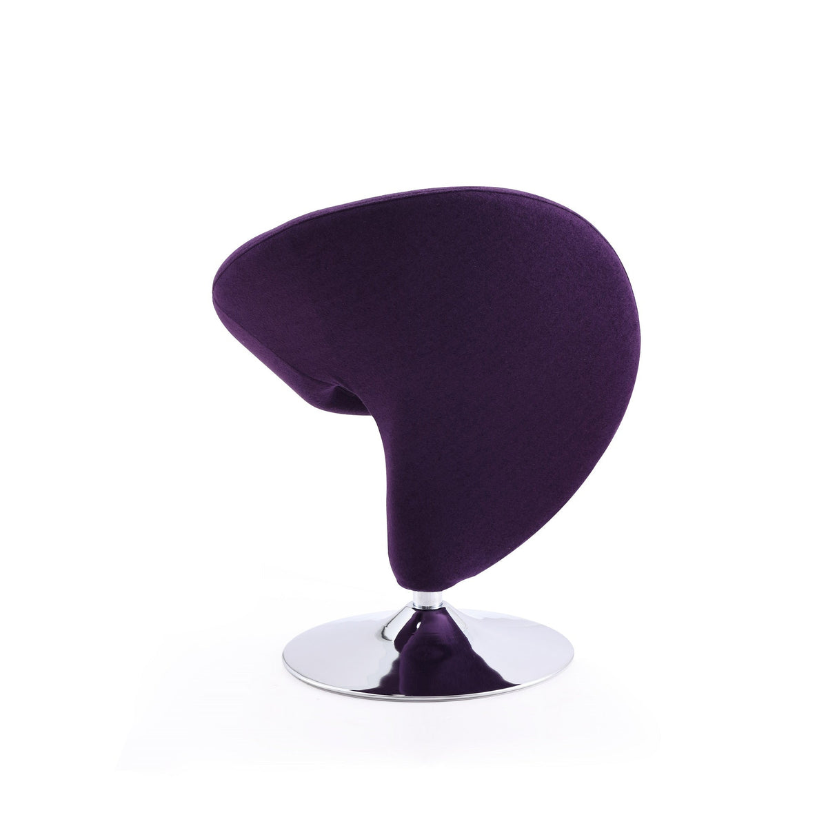 Curl Swivel Accent Chair in Purple and Polished Chrome (set of 2) by Manhattan Comfort at Eve Furniture