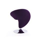 Curl Swivel Accent Chair in Purple and Polished Chrome (set of 2) by Manhattan Comfort at Eve Furniture