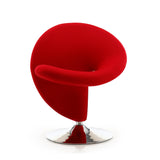 Curl Swivel Accent Chair in Red and Polished Chrome (set of 2) by Manhattan Comfort at Eve Furniture