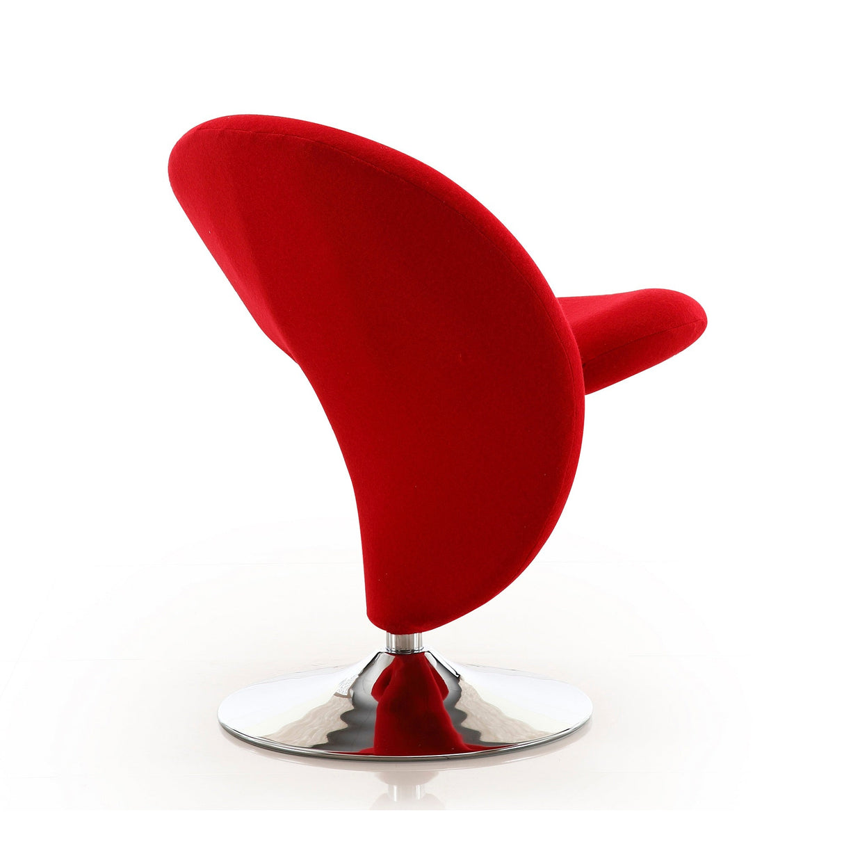Curl Swivel Accent Chair in Red and Polished Chrome (set of 2) by Manhattan Comfort at Eve Furniture