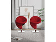 Curl Swivel Accent Chair in Red and Polished Chrome (set of 2) by Manhattan Comfort at Eve Furniture