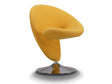 Curl Swivel Accent Chair in Yellow and Polished Chrome by Manhattan Comfort at Eve Furniture