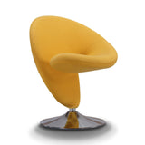 Curl Swivel Accent Chair in Yellow and Polished Chrome (set of 2) by Manhattan Comfort at Eve Furniture