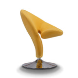 Curl Swivel Accent Chair in Yellow and Polished Chrome (set of 2) by Manhattan Comfort at Eve Furniture