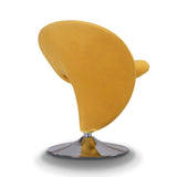 Curl Swivel Accent Chair in Yellow and Polished Chrome (set of 2) by Manhattan Comfort at Eve Furniture