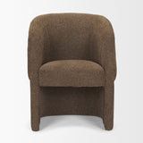 Curtis Brown Fabric Barrelback Half-Moon Base Dining Armchair by Mercana at Eve Furniture