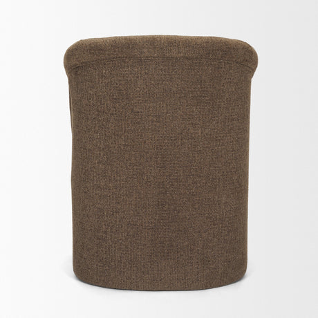 Curtis Brown Fabric Barrelback Half-Moon Base Dining Armchair by Mercana at Eve Furniture