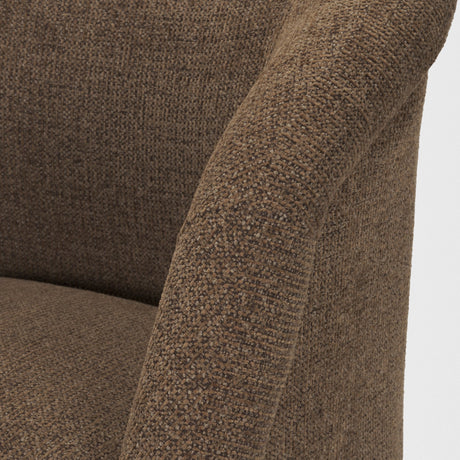 Curtis Brown Fabric Barrelback Half-Moon Base Dining Armchair by Mercana at Eve Furniture